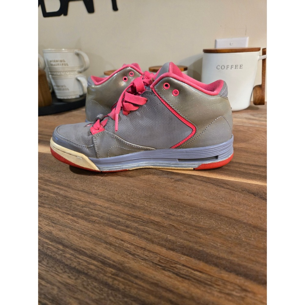 Nike Jordan‎ Kids High Top Sneakers Gray Pink Basketball Shoes Youth Size 5Y - Picture 5 of 10